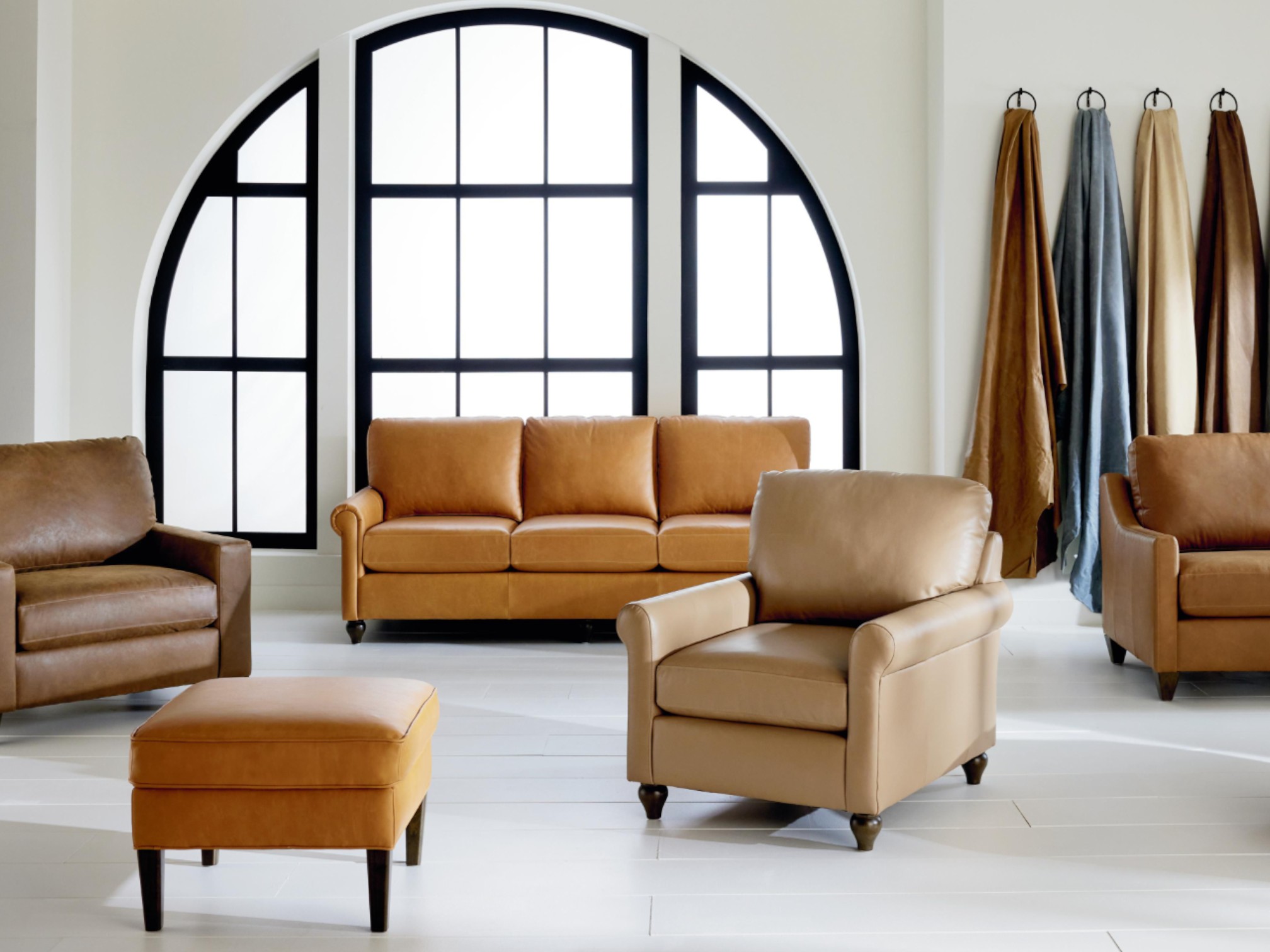 Premier Custom Leather Panel Arm Sofa - Image 3